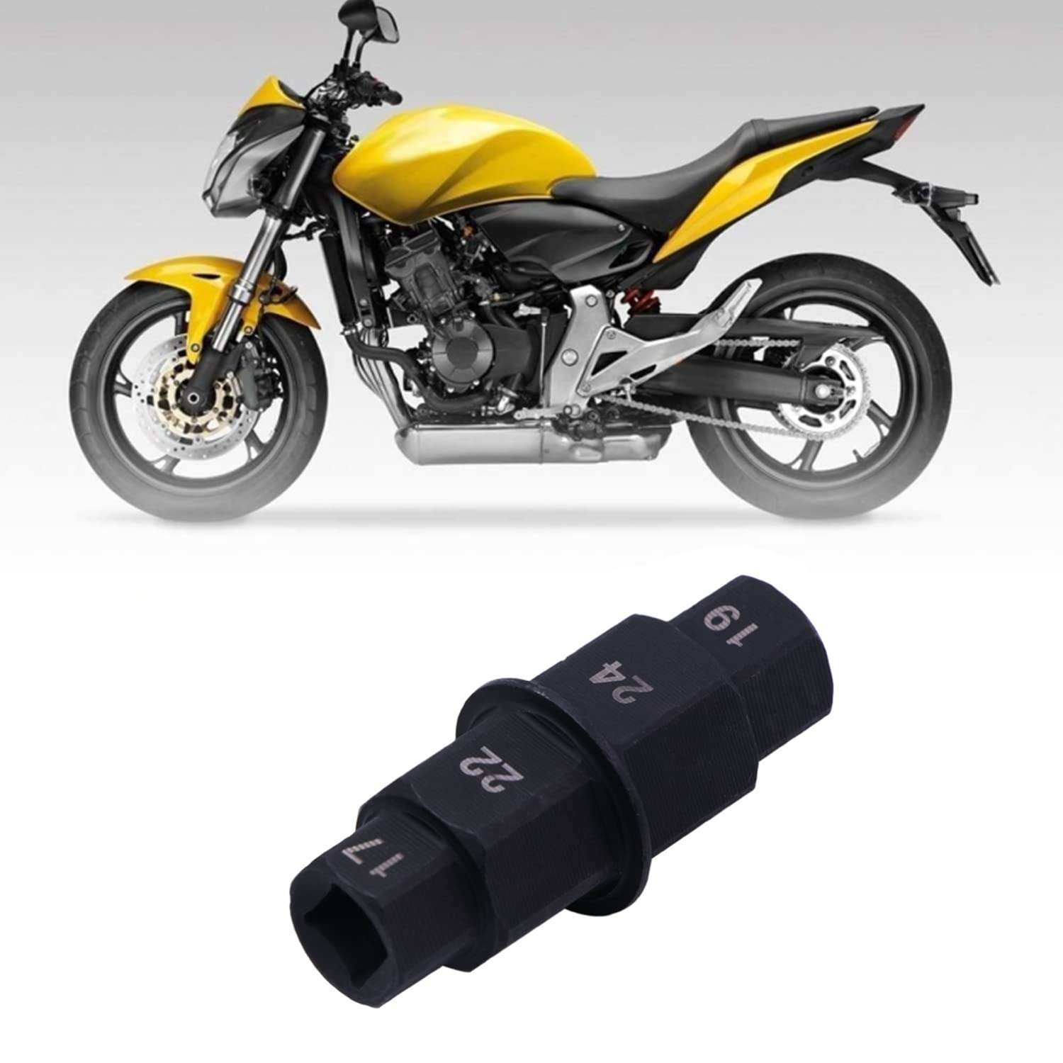 Outil Démonte Roue Moto GZXYUAN - Clé Hexagonale 17,19,22,24mm | Pour Essieu Avant/Arrière