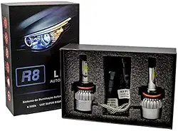 Kit Lâmpada Super LED R8 HEADLIGHT H7 Branca 6500K 3000 Lumens JR8 - JH0R8H7