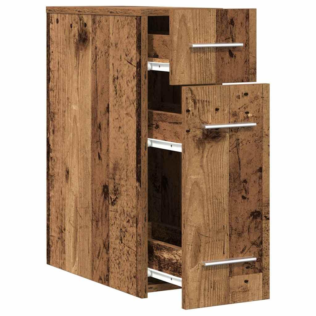 Armadio per farmacie, in legno anticato, 20 x 45,5 x 60 cm, con 3 cassetti e scomparti, armadio multiuso per soggiorno, ufficio, corridoio, spazio e soluzione di ordine con maniglie in metallo