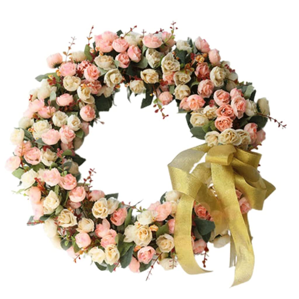 Guirlandes Couronnes Rose Guirlande Naturel Réaliste Et Belle Couronnes À La Main pour La Fête De Mariage De Noël Guirlandes Décoration Peut être réutilisé