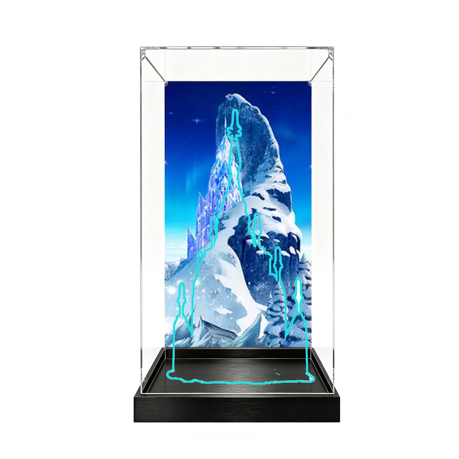Acrylic Display Case Compatible with Lego 43197 Ice Castle Model, Dustproof Transparent Storage Box, Compatible with Lego 43197 (Model Not Included) (Background)