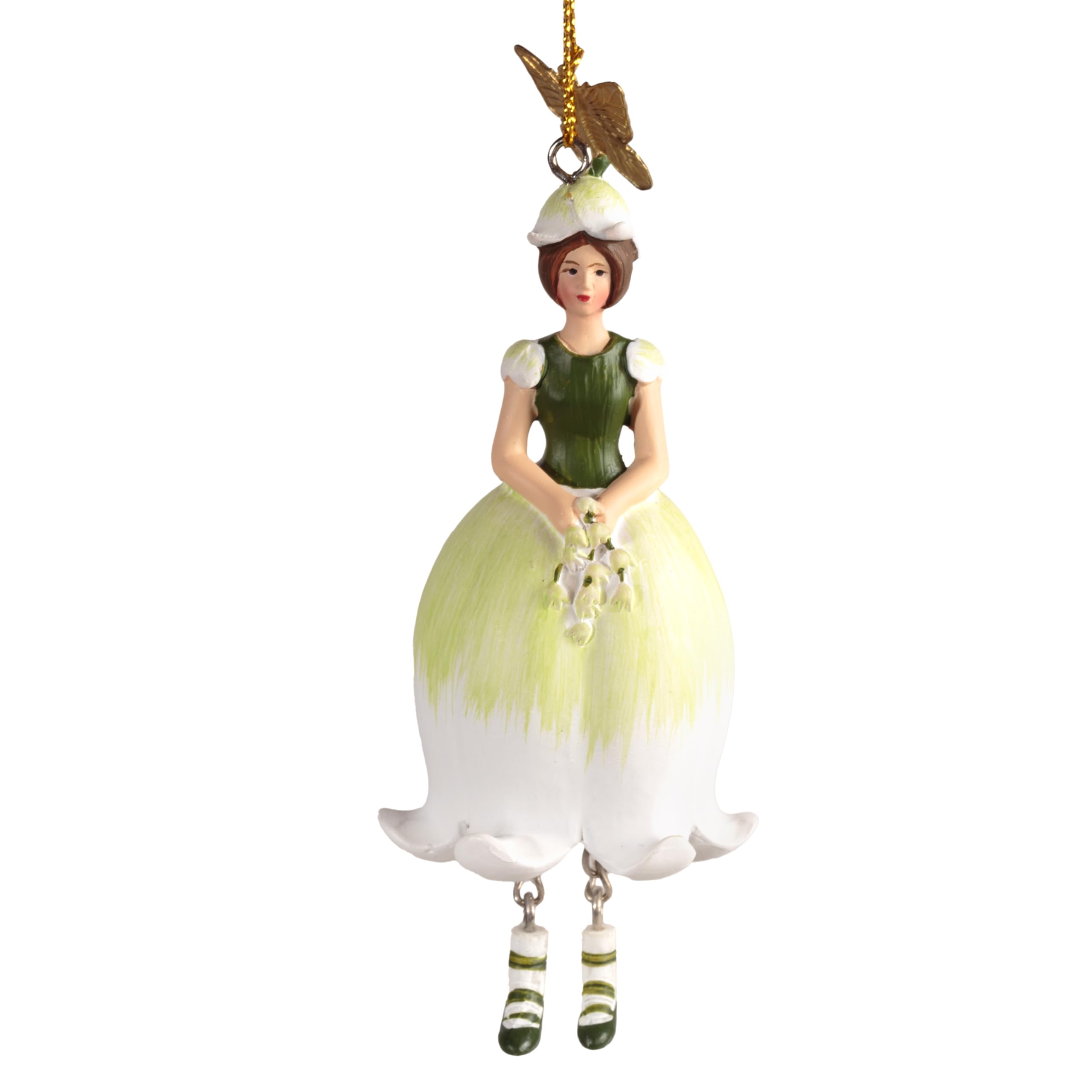 ROSEMARIE SCHULZ Heidelberg Dekoratief figuur Edelweiss om op te hangen met vlinder en geschenkdoos Flower Fairy Figuur voor binnen Dekoratief figuur