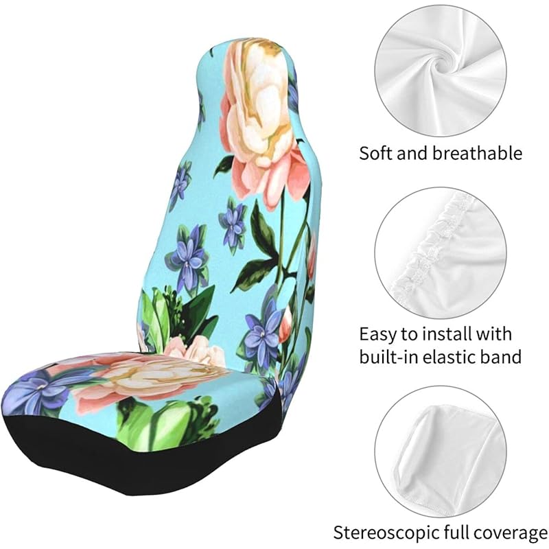 カーアクセサリ クーポンで半額 2280円 シートカバー カーシートカバー 牡丹柄 花 植物 ブルー マグボトル01 防水シート 前席シート 防塵 汚れ防止 取付簡単 汗対策 軽自動車 普通車 Suv 汎用 100 通気性 おしゃれ 人気 カー用品 シート保護 １個入り Fxjiix0i9r