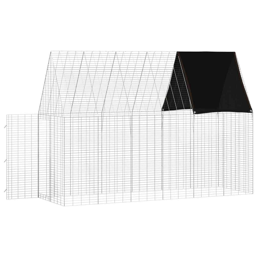 Jaula para conejos para exteriores, 300 x 100 x 210 cm, acero galvanizado, recinto | Gran recinto al aire libre para conejos y cobayas en el jardín o en la terraza con práctico espacio de almacenamiento.