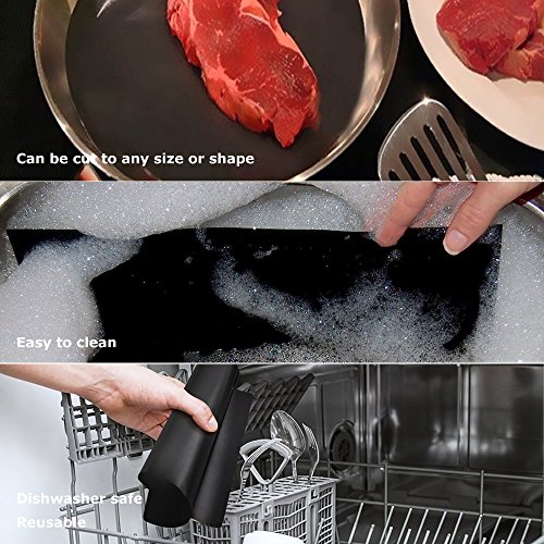 BEEWAY BBQ Grill Mats, Pack of 5 Universal Liners for Bottom of Fan