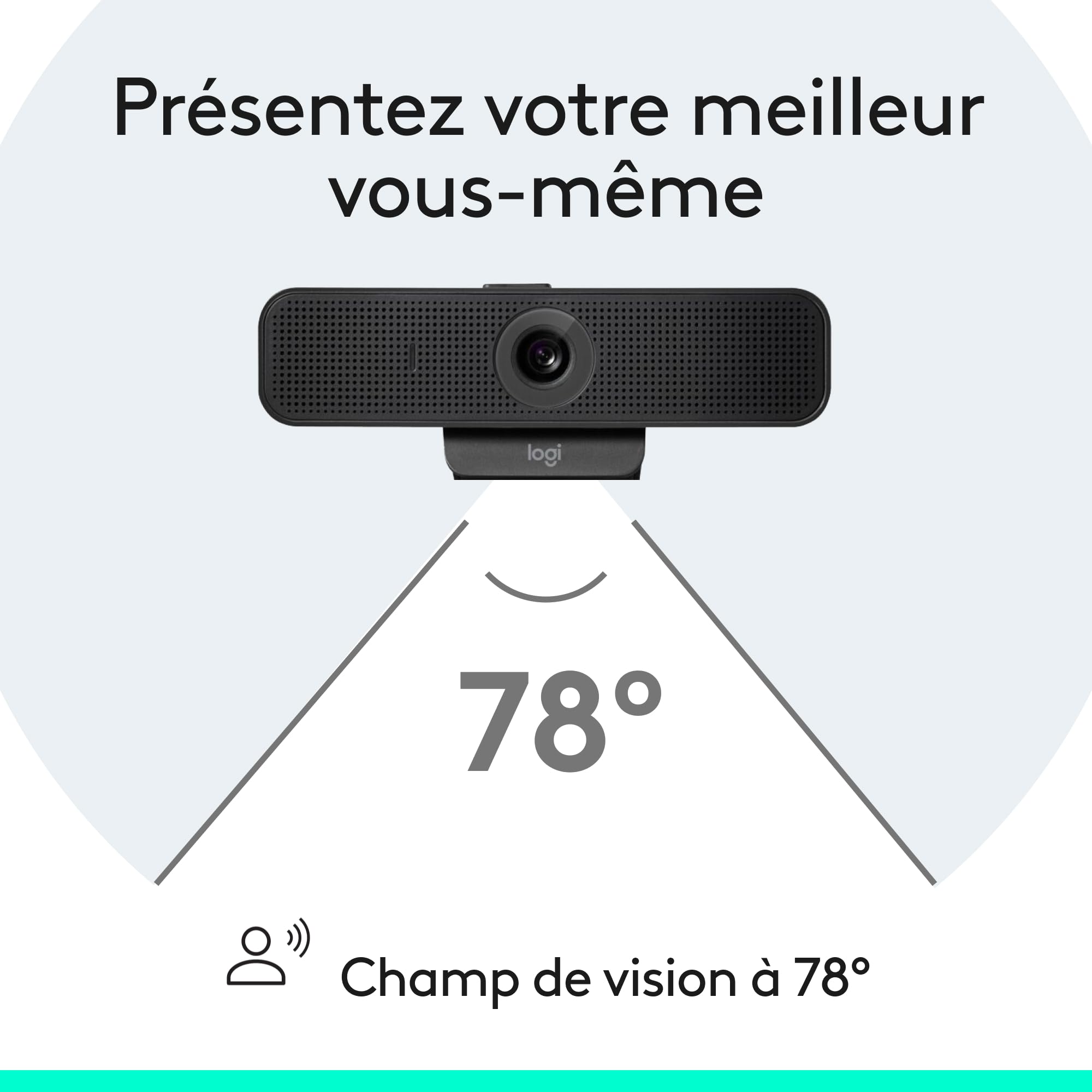 Logitech C925e, Webcam Professionnelle, vidéo HD 1080p/30 IPS, Correction lumière, autofocus, Son Clair, obturateur confidentialité, pour Microsoft Teams, Google Meet, Skype, WebEx, Cisco – Noir