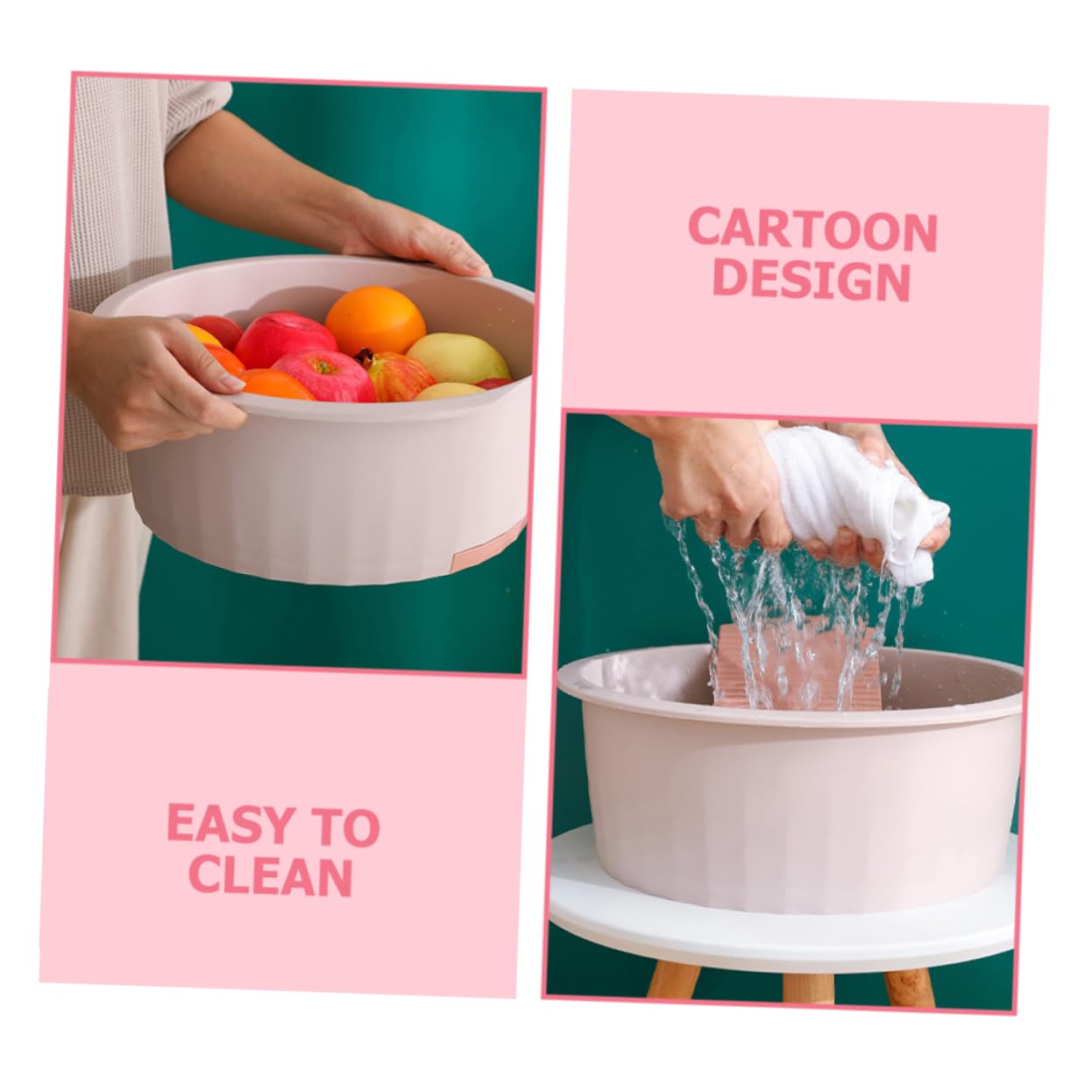 Bassine de Lavage en Pp Planche à Laver Rose Grand Format