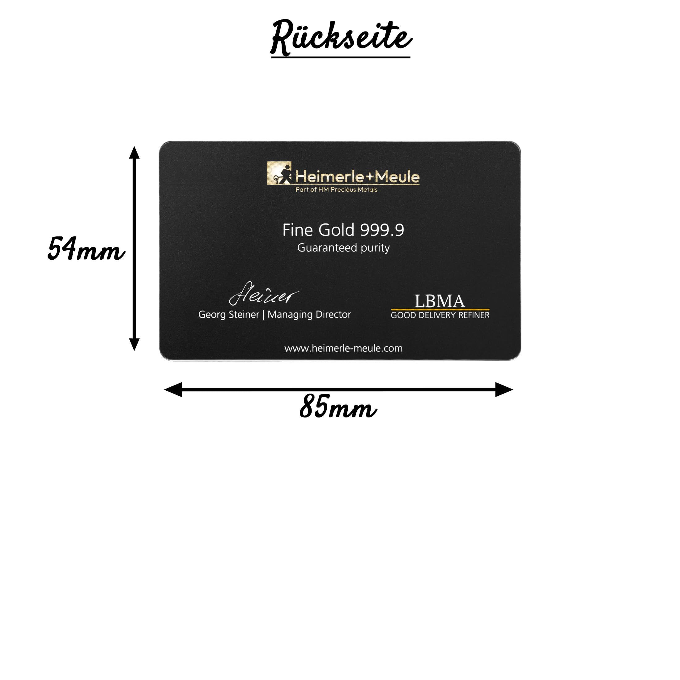 Geschenk aus Gold – Goldbarren 0,15g Heimerle+Meule - Secain Card - inkl. Geschenkverpackung, Grußkarte und Echtheitsgarantie