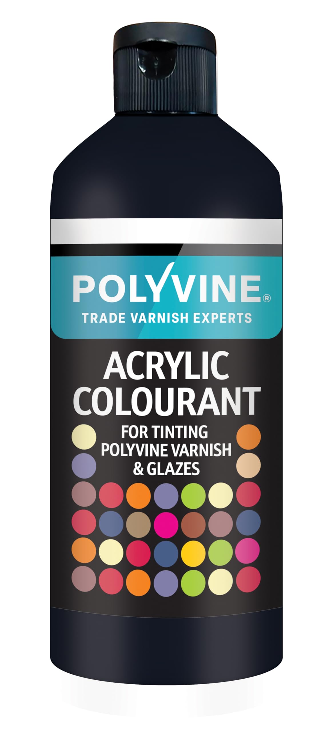 Polyvine Black 500G For Tinting Water Based Products - Easy Blend, Dense Liquid Pigment Colour Additive For Paint, Varnish, Filler, Grout, Cement, Emulsion, Masonry Paint & More - Black, 500G