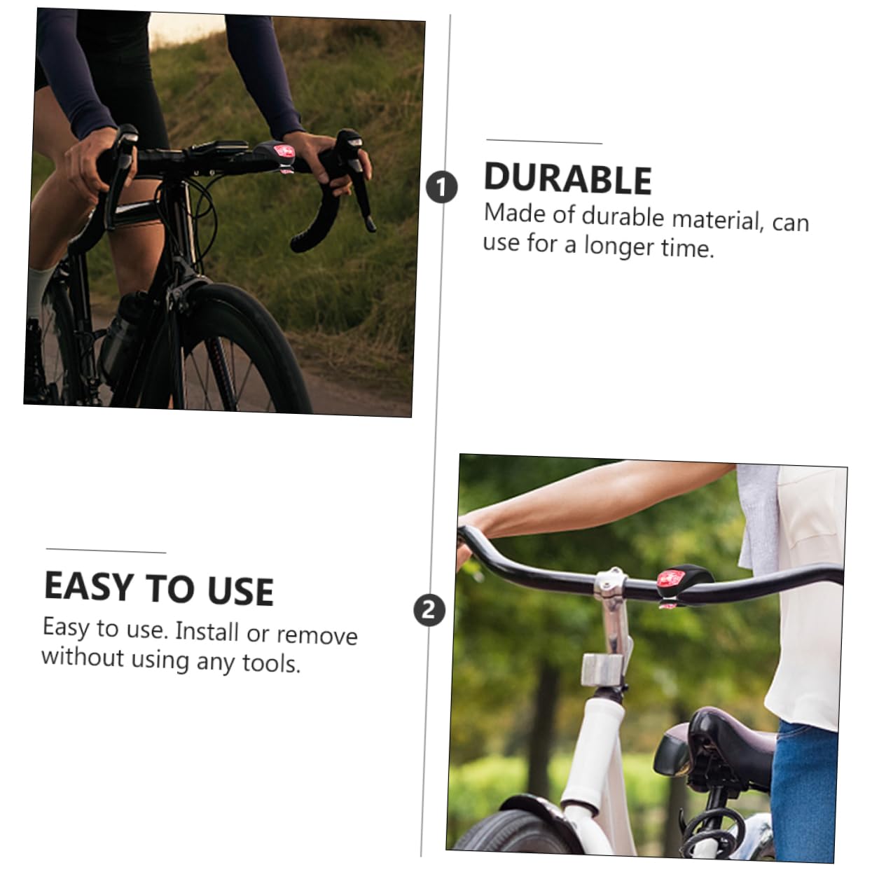 Mikikit Bike Tail Light Headlight Set 10pcs Silicone Bike Lights Waterproof for Night Riding