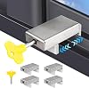 Window Locks for Horizontal Sliding Windows4 Sets Child Proof Sliding Window Stopper Security 0.66 to 1.65 Adjustable Width Stainless Steel Window Locks with Keys