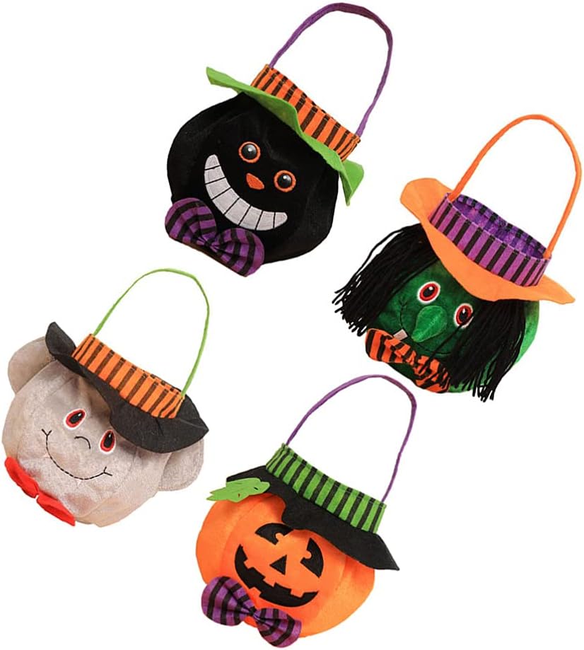 Nuolux 4個ハロウィンキャンディーバケツカボチャ魔女吸血鬼ハロウィントリックオアトリートバケットキャンディーバケツ
