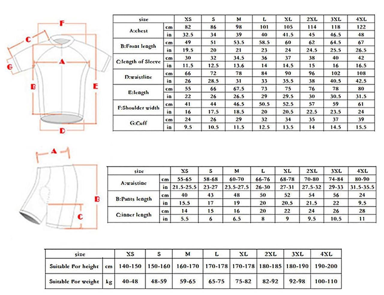 Maillot de Cyclisme Manches Courtes Homme avec Cuissard à Bretelle 20D Gel Rembourré,VTT Courtes Respirant Vêtements de Cyclisme Sports Shorts Pantalons avec Tee Shirt Motif Animalier