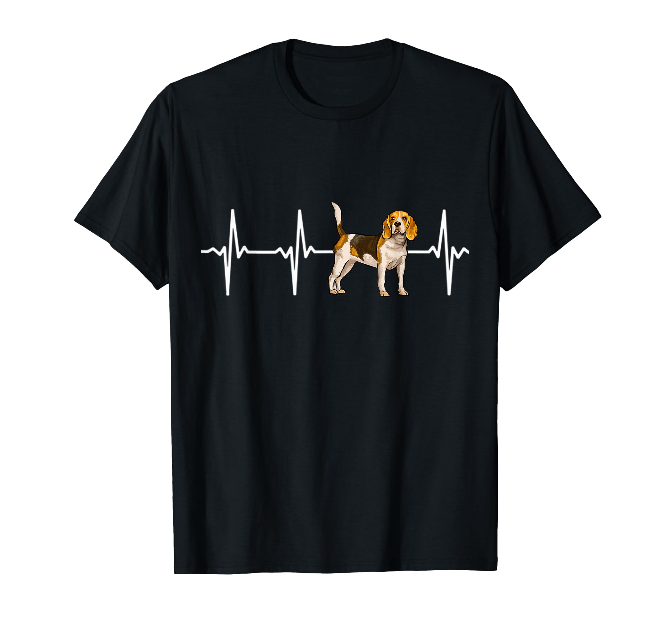 Beagle Heartbeat Love My Dog T-Shirt, Black