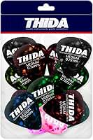 Kit Com 12 Palhetas Medium Celuloide Cores Variadas 0.71mm
