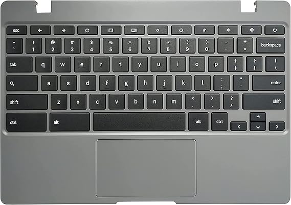 Laptop Palmrest Upper Case with US Keyboard and Touchpad Assembly Replacement for Samsung Chromebook 4 XE310XBA XE310XBA-K02 BA98-02175A - Gray