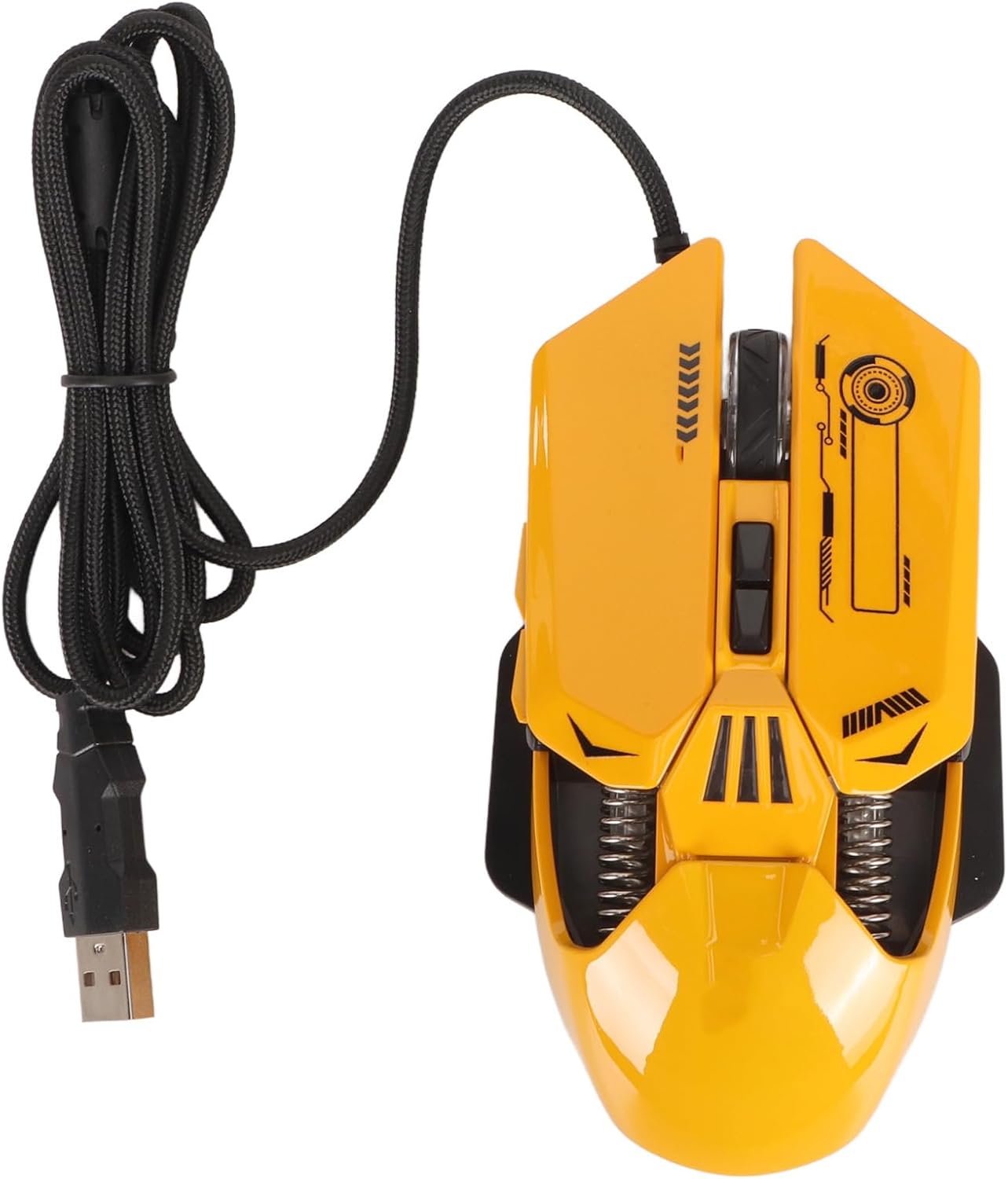 RGB Backlit PC Gaming Mouse, Adjustable 7200 DPI 7 Programmable Keys, Universal USB Computer Mouse for Windows PC Gaming Office Study (Yellow)