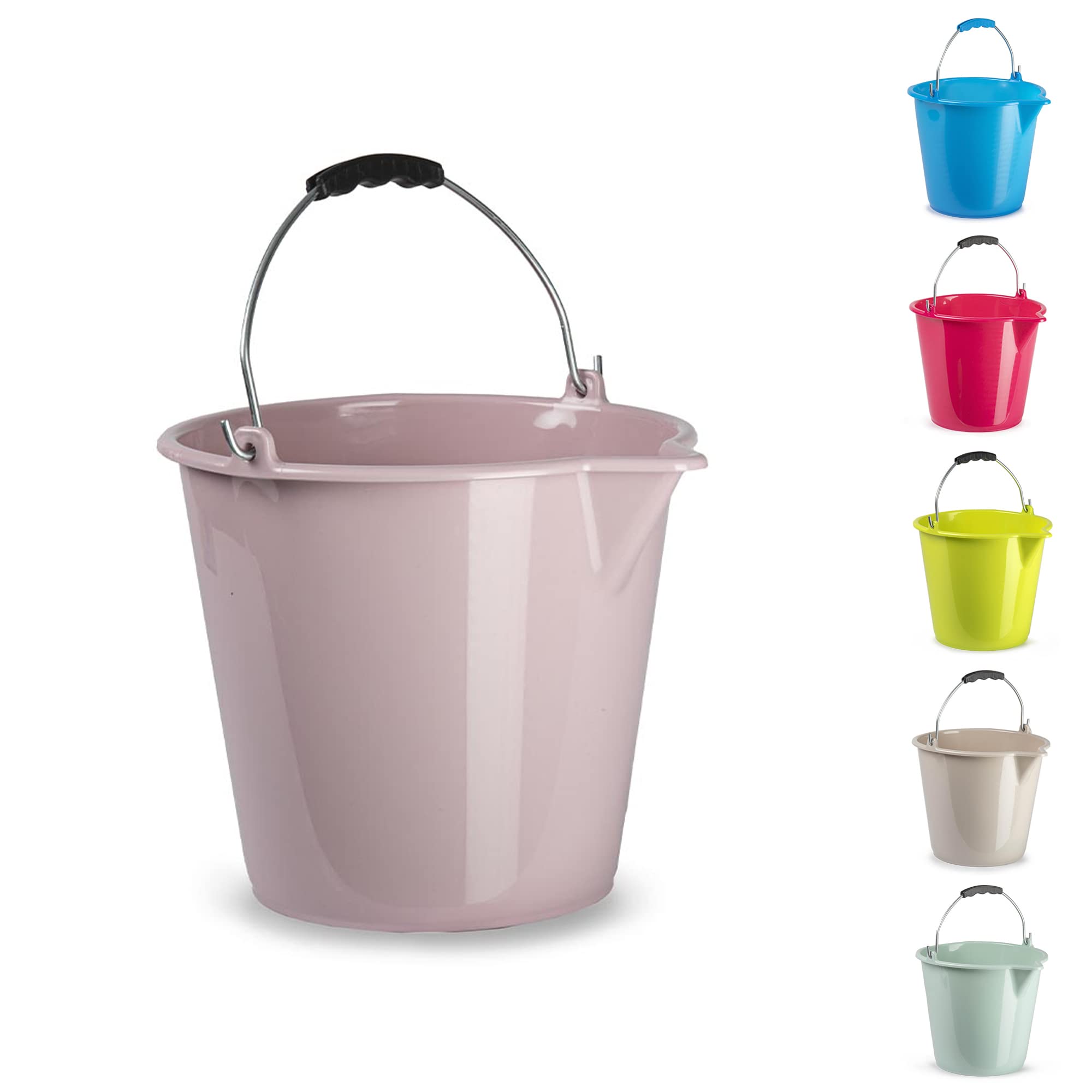 Plastific Pink 9L Multipurpose Plastic Bucket With Handle With Pouring Spout