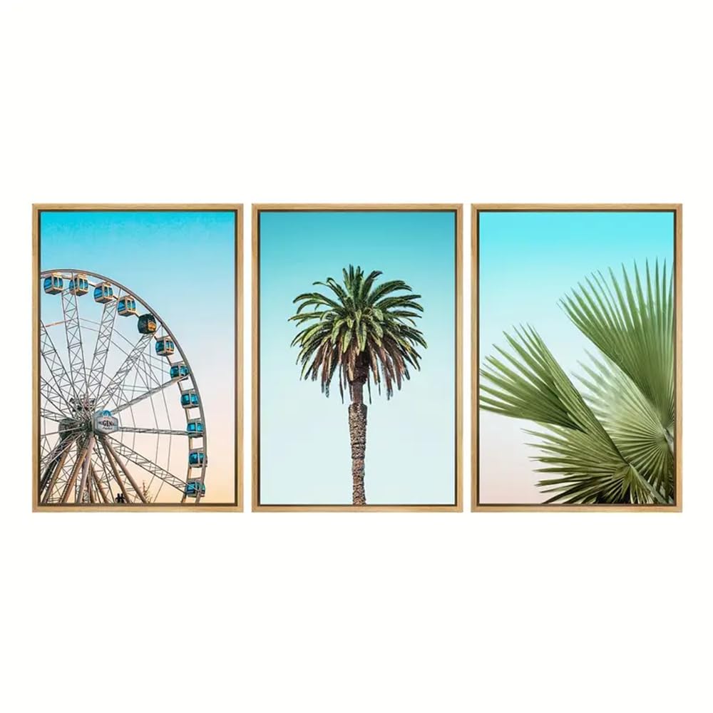 Wbyzac Green Art Prints-Canvas Print Wall Art Palm Tree Botanical Jungle Plants Nature Wilderness Photography Modern Art For Living Room, Bedroom Office Decor-50 * 60Cm*3Pcs (No Frame)