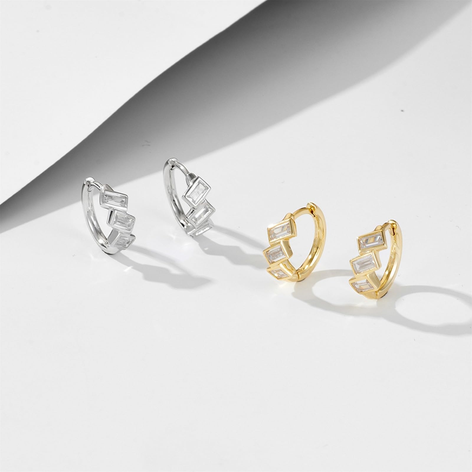 Damskie kolczyki kreolskie z żółtego złota 750 585 375, w stylu vintage, 12,5 mm, okrągłe z prostokątnymi kolczykami Moissanite, prawdziwa biżuteria ślubna dla panny młodej, żółte złoto