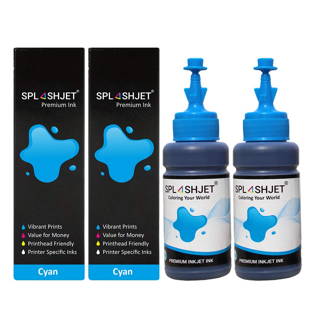 Splashjet Sublimation T664 Ink for Epson L130, L360, L361, L210, L220, L380, L385, L1300 Printer - (70gm x 2Cyan) Bottle - 501909