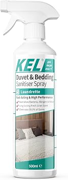 KEL - Fast-Acting Duvet & Bedding Sanitiser Spray | Eliminates 99.9% of Bacteria in 30 Seconds | Antibacterial Disinfectant - 500ml