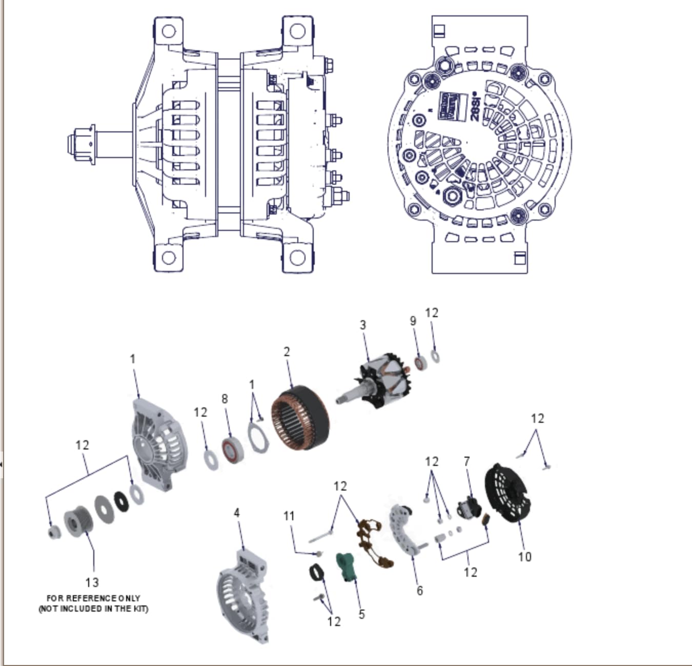 Versatile Alternator 86059913 200 Amp w/4.7 uf regulator circuit