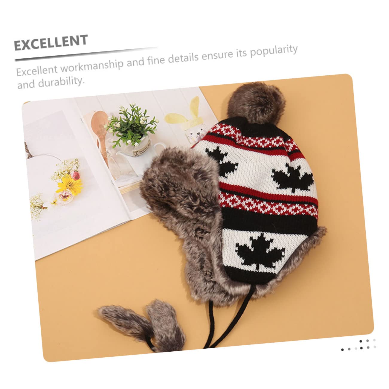 PACKOVE 3piezas Gorro De Lana para Frío Gorro De Punto Orejeras Sombrero Cálido y Elegante para Actividades Al Aire Otoño