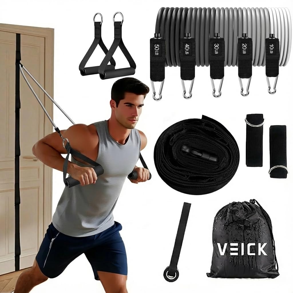 VEICK Resistance Bands, Exercise Bands, Workout Bands, Resistance Bands for Working Out with Handles for Men and Women, Exercising Bands for Fitness Weights Work Out at Home — image 1