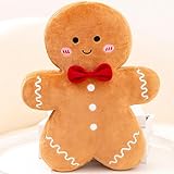 Adorable Ginger Bread Plush Toy Stuffed Caramel Chocolate Gingerbread Man Cushion Christmas Tree House Bow Ring Decor Xmas Deer Juguetes De Peluche Peluche Regalo De Dibujos Animados Cojín Muñeca