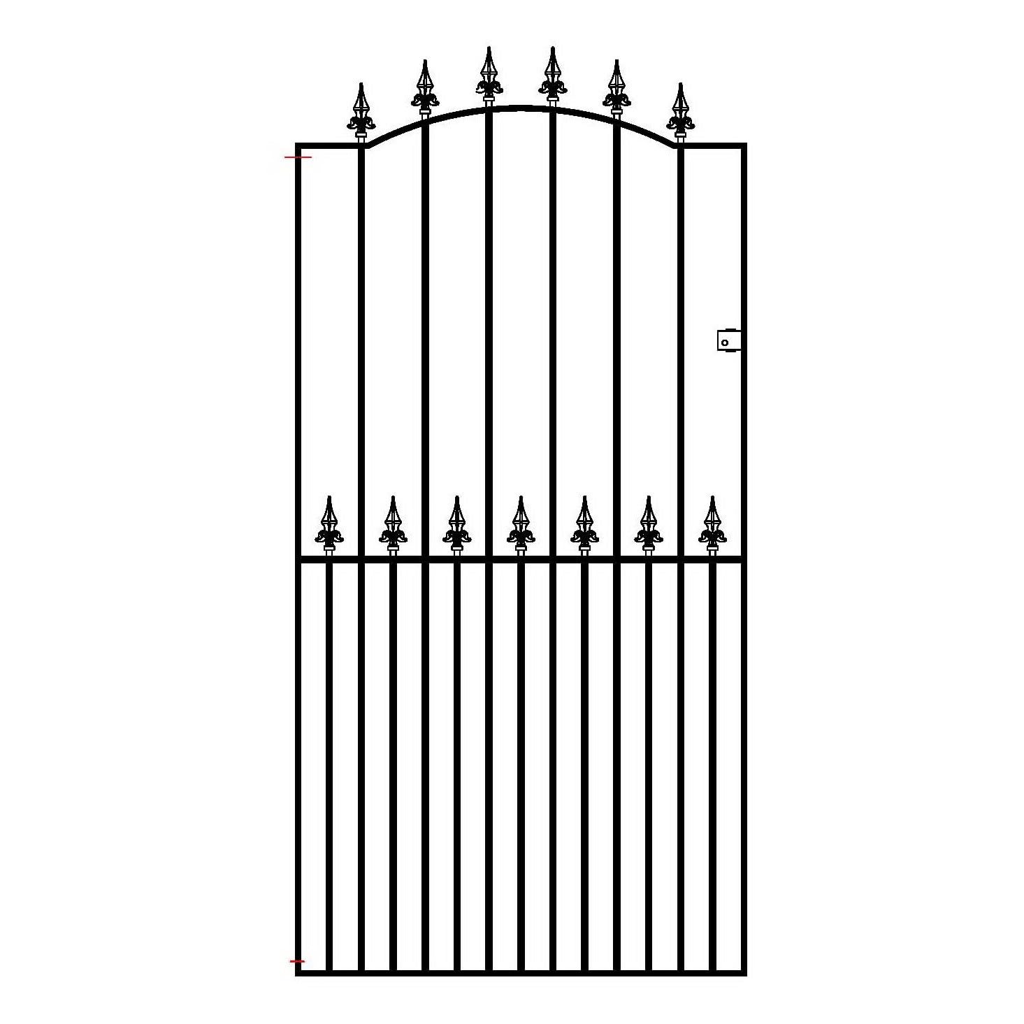 Saxon Spear Top Tall Metal Garden Gate Galvanised Wrought Iron Pedestrian Swing Gates (762mm GAP X 1943mm High SAZP30)