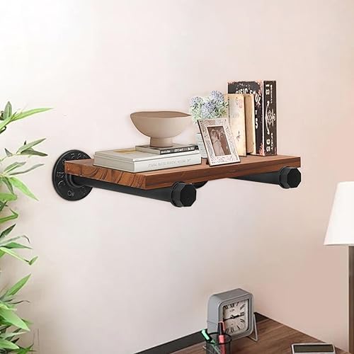 Miniatura 4 de 2 piezas de 8 pulgadas de tubería industrial montado en la pared, barra de ropa rústica y vintage, barra de ropa de metal multiusos para dormitorio,