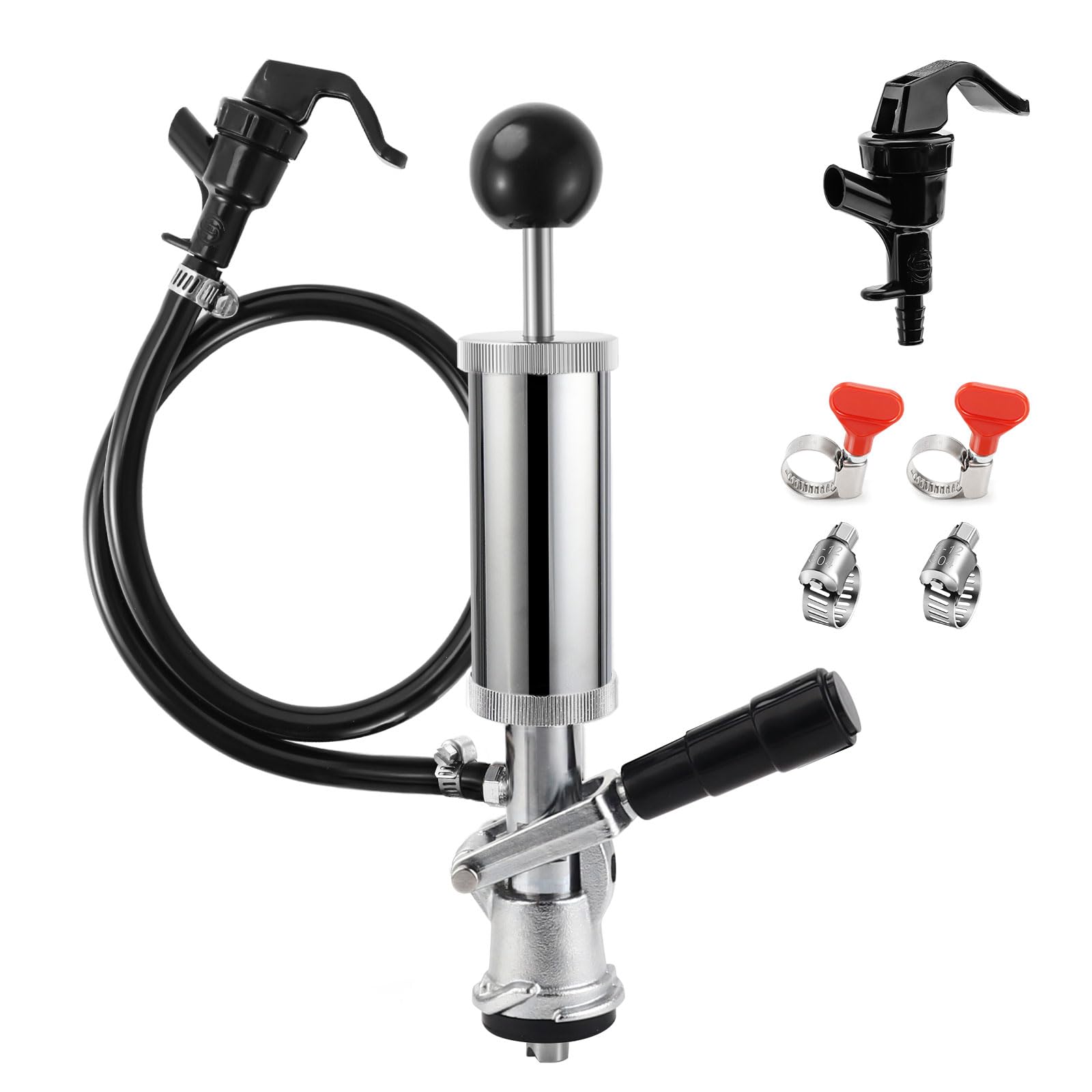 Bomba de barril de cerveza de 4 pulgadas, bomba de cerveza con sistema S europeo, dispensador de cerveza de barril, bomba de mano de barril con grifo de cerveza y manguera, bomba de fiesta de