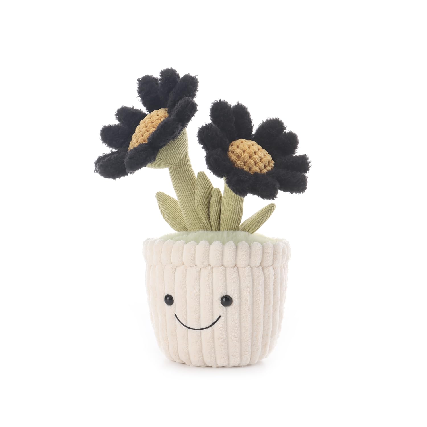 Apricot Lamb Black Potted Daisy Flower Plushies Stuffed Animals for Baby Girl and Boy Soft Cute Plush Toys for Kids 10 Inches - Image 2