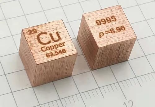 Miniatura 10 de Tabla periódica de elementos 0.394 in cubo de metal puro tungsteno carbono níquel cobre, densidad hasta 99.99%, para colecciones de elementos,