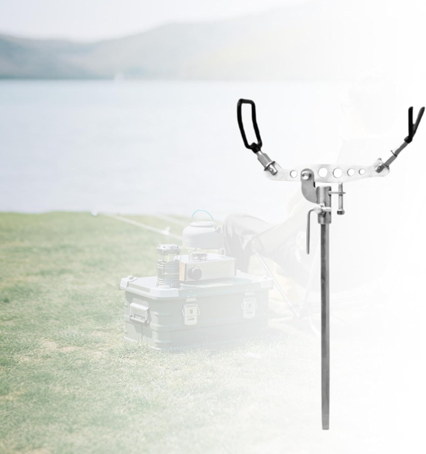 地上釣りサポート 釣り竿スタンド 調節可能 ポータブルサポートスタンド 魚ツール 釣り竿ブラケット 釣り道具