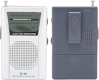 Portable Pocket Radio, AM FM Transistor Radio, Compact Transistor Radios 5W Speaker Battery Operated Headphone Jack for Travel Emergency Home