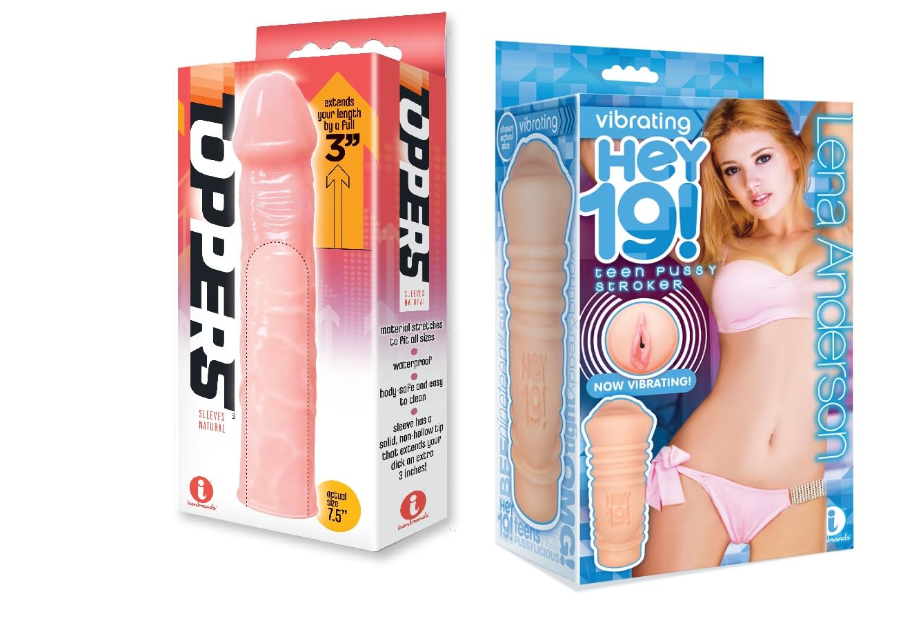 Amazon.com: Sex Toy Couples kit of Toppers - Natural, Extender Sleeve and  Icon Brands Vibrating Pussy Stroker Lena : Health & Household