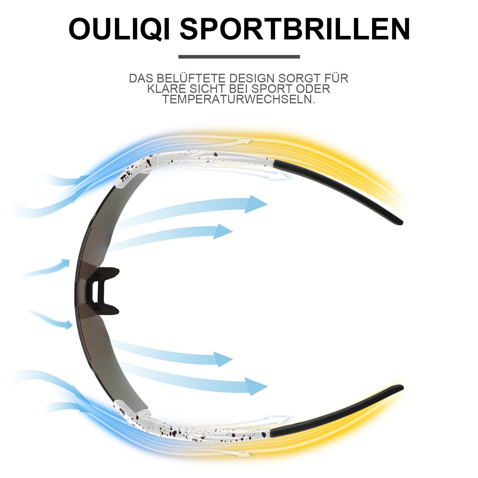Gafas de sol polarizadas, Gafas Protección UV400 para hombre y mujer, gafas deportivas rápidas para deportes al aire libre, pesca, ciclismo, correr, 1 lente (blanco azul), blanco y azul