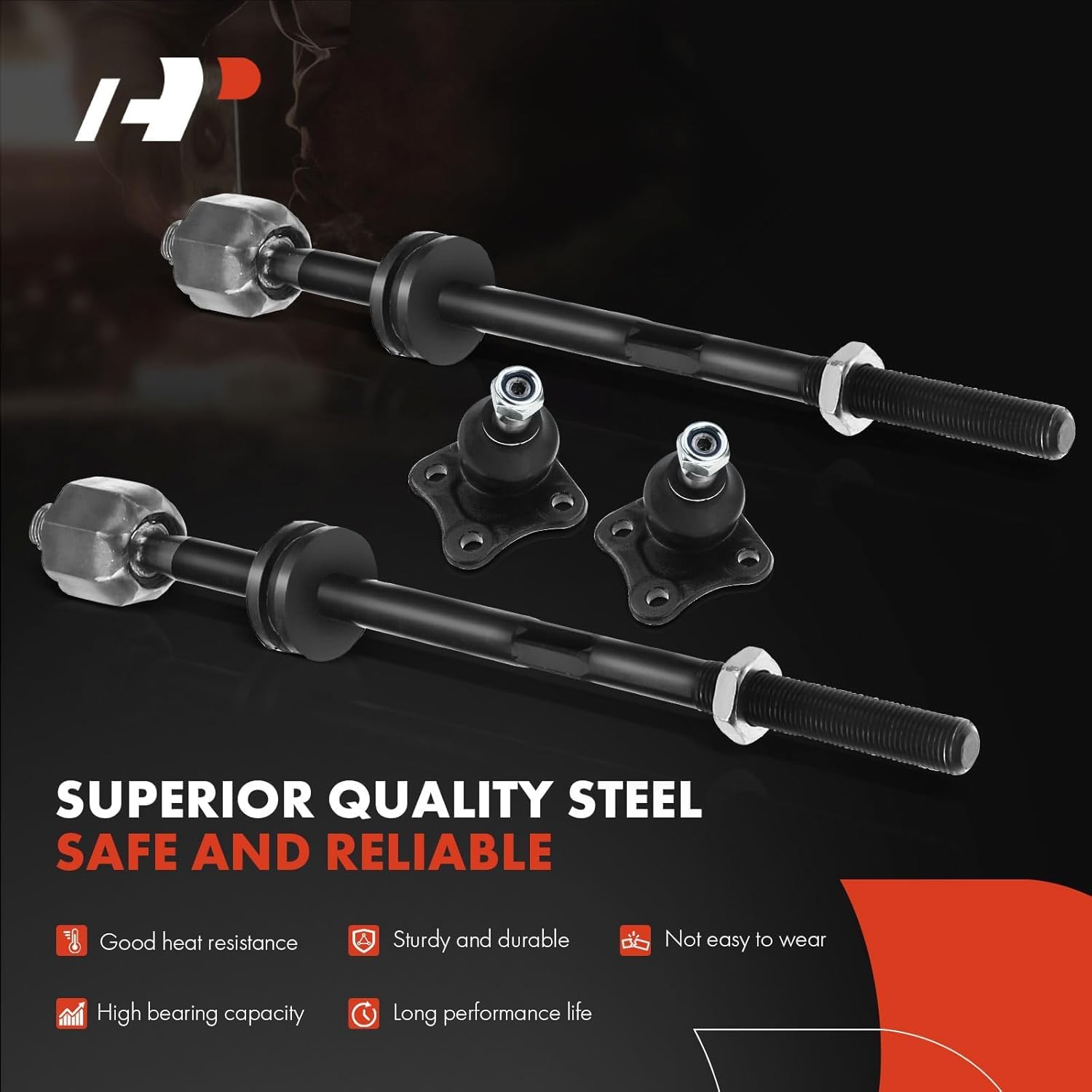 A-Premium Set of 6, Front Lower Ball Joint, Inner & Outer Tie Rod End, Compatible with Volkswagen Jetta 1999-2005, Golf 1999-2006, Beetle 1998-2007