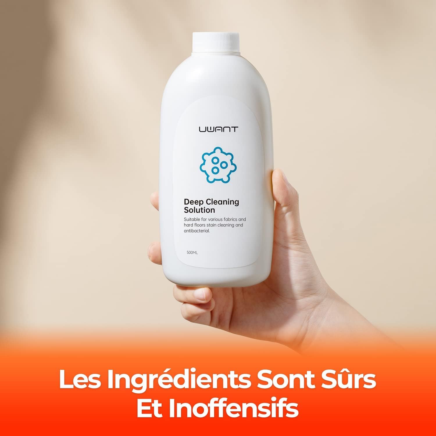Solución de limpieza multi-superficie UWANT para mascotas 500 ml | Para la serie B100. Limpieza profunda de manchas persistentes
