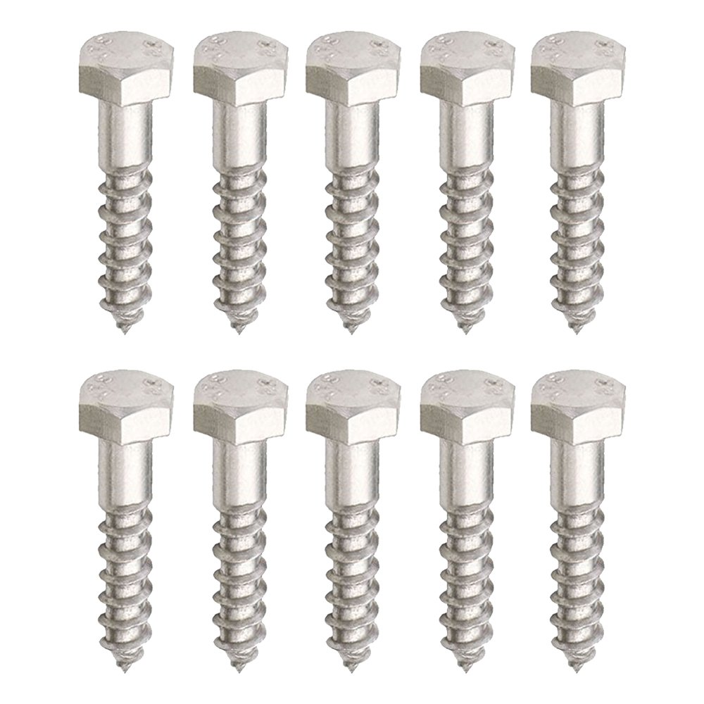 M10 x 120mm - Hex Head Coach Screws - 10 Pack