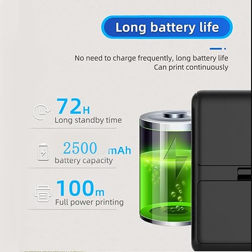 Miniatura 6 de Impresora térmica Bluetooth de recibos de 2.283 in, solo compatible con AndroidWindows, no puede soportar iosiPadMAC, mini bolsillo portátil