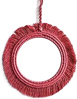 Vista 7 de Espejo de pared de macramé con flecos redondos para dormitorio, apartamento, entradas, decoración del hogar, espejo de pared