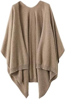 Women's Shawl Wrap Plus Size Cardigan 100% Merino Wool Poncho Cape Fall ...