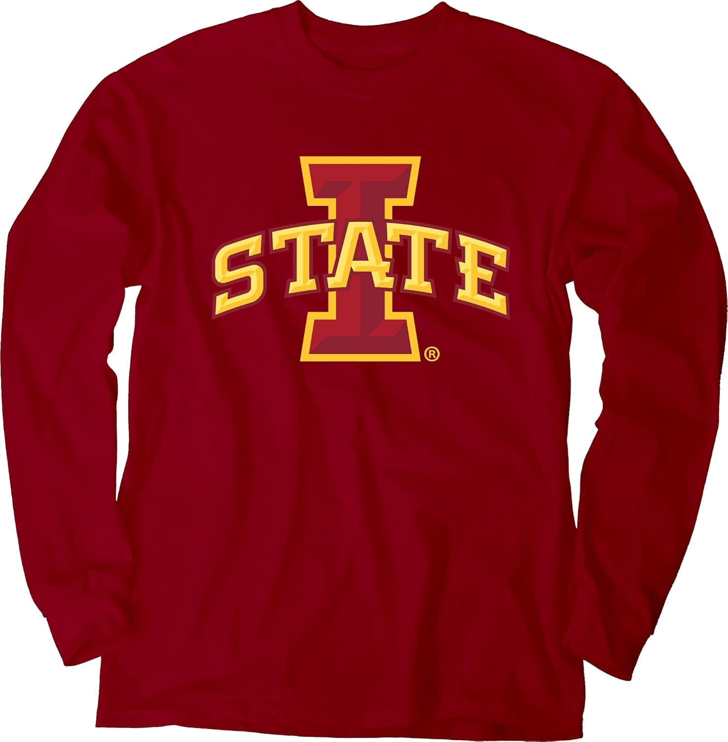 Blue 84 Men's Iowa State Cyclones Long Sleeve T Shirt Team Color Icon, Cardinal, Large