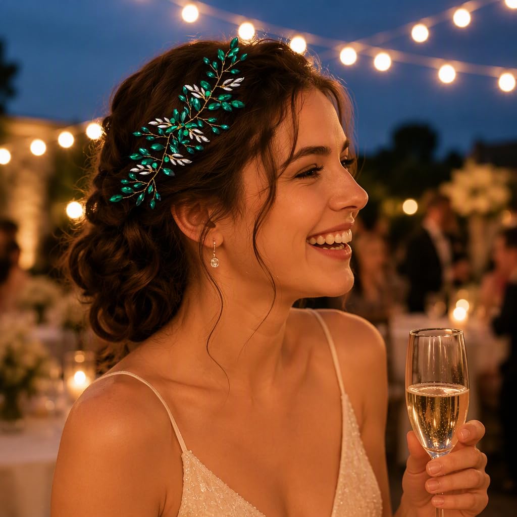 Amazon.com : Aswewamt Green Emerald Crystal Hairband - Hair