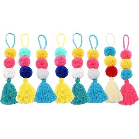 10 Pcs Cute Pompom Tassels for Bags: Craft Your Style!
