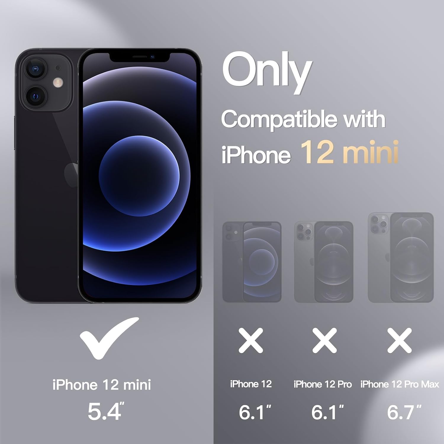 JETech Silicone Case for iPhone 12 mini, Black image 2