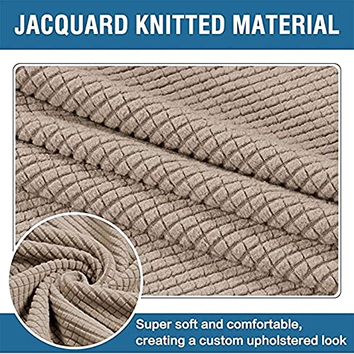 ZZDZW Hockerbezug Quadratisch Elastisch - 2 Stück Stretch Abdeckung Braun